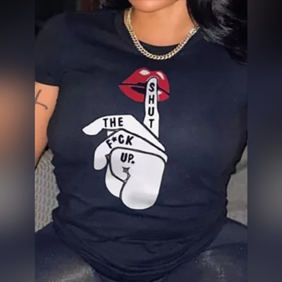 NWT Graphic design T-shirt STFU!! - Picture 1 of 3